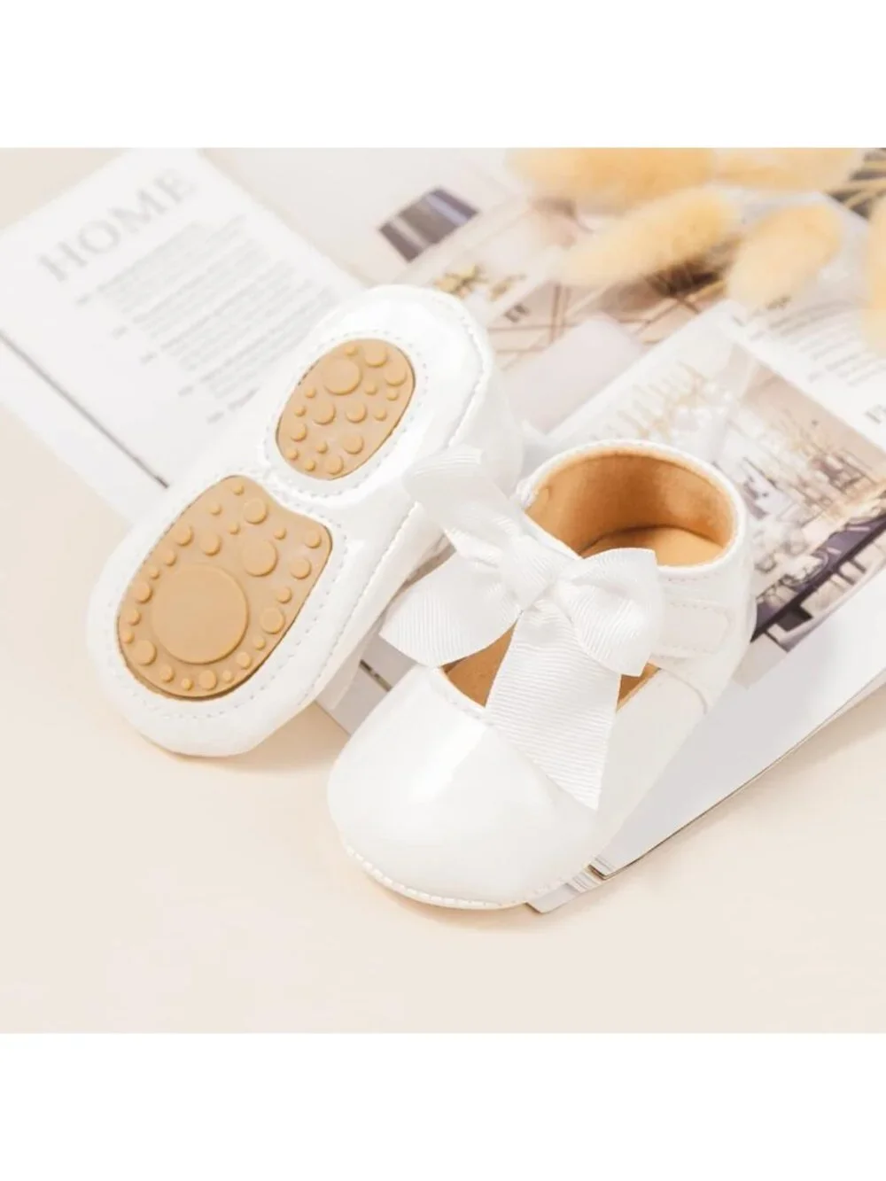 Infant Baby Girls' Mary Jane Flats - Cute Princess Wedding Dress Shoes